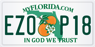 FL license plate EZOP18