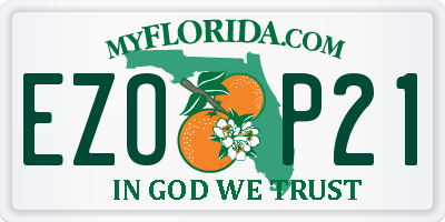 FL license plate EZOP21