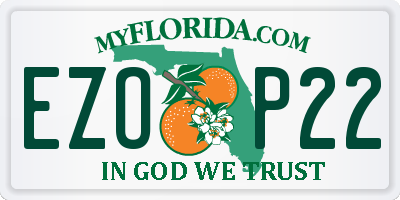 FL license plate EZOP22