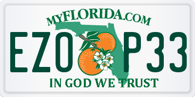 FL license plate EZOP33