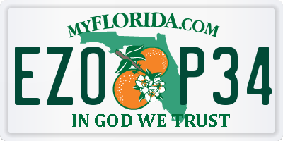 FL license plate EZOP34