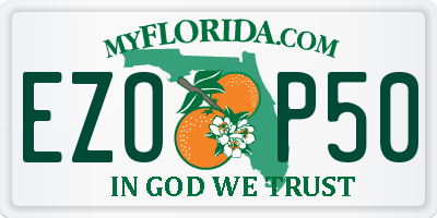 FL license plate EZOP50