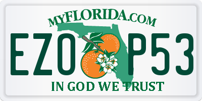 FL license plate EZOP53