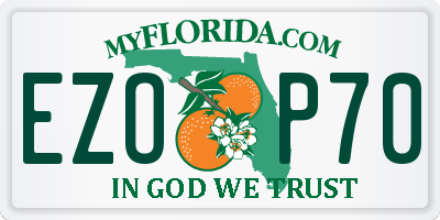 FL license plate EZOP70