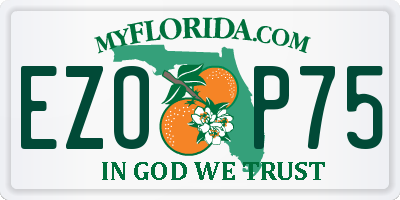 FL license plate EZOP75