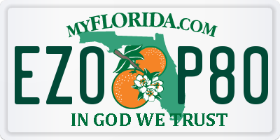 FL license plate EZOP80