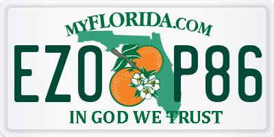 FL license plate EZOP86