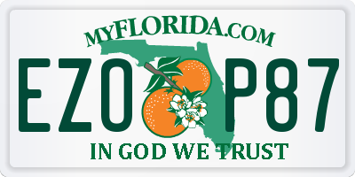 FL license plate EZOP87