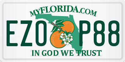 FL license plate EZOP88