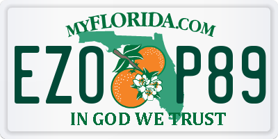 FL license plate EZOP89