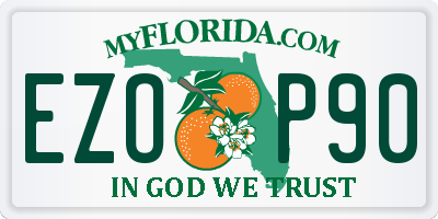 FL license plate EZOP90