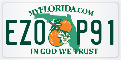 FL license plate EZOP91