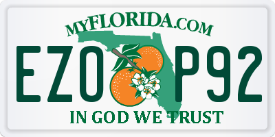 FL license plate EZOP92