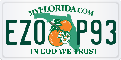 FL license plate EZOP93