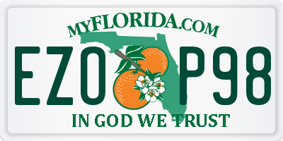 FL license plate EZOP98