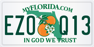 FL license plate EZOQ13