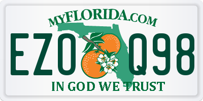 FL license plate EZOQ98