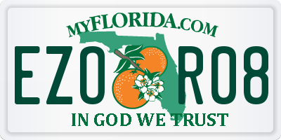 FL license plate EZOR08