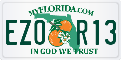 FL license plate EZOR13