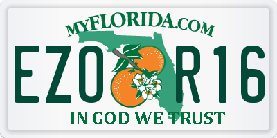 FL license plate EZOR16