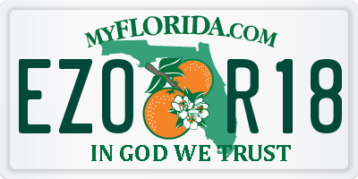 FL license plate EZOR18