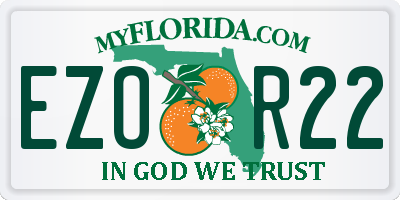 FL license plate EZOR22