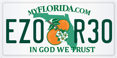 FL license plate EZOR30