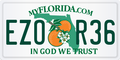 FL license plate EZOR36