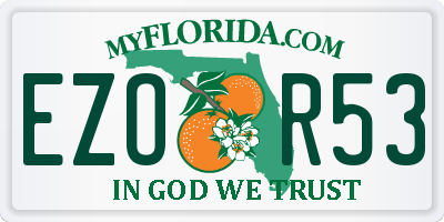 FL license plate EZOR53