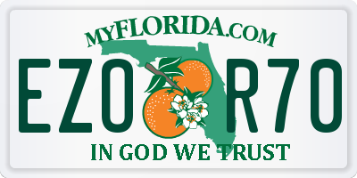 FL license plate EZOR70