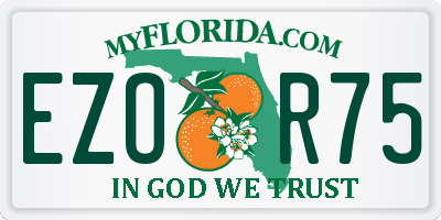 FL license plate EZOR75