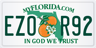 FL license plate EZOR92