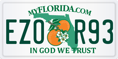 FL license plate EZOR93