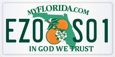 FL license plate EZOS01