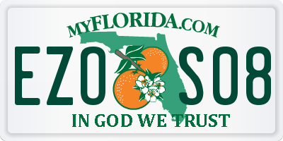 FL license plate EZOS08