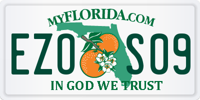 FL license plate EZOS09