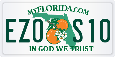 FL license plate EZOS10