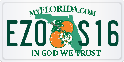 FL license plate EZOS16