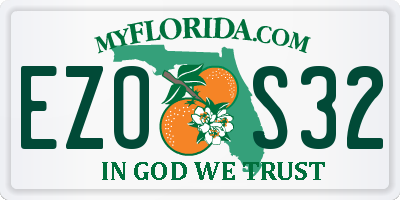 FL license plate EZOS32