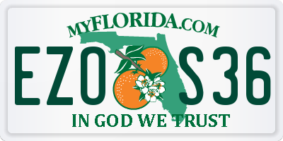 FL license plate EZOS36