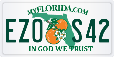 FL license plate EZOS42