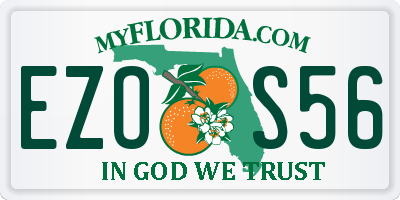 FL license plate EZOS56