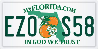 FL license plate EZOS58