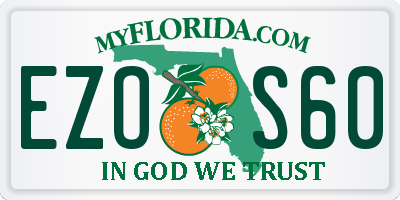 FL license plate EZOS60