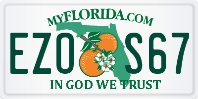 FL license plate EZOS67