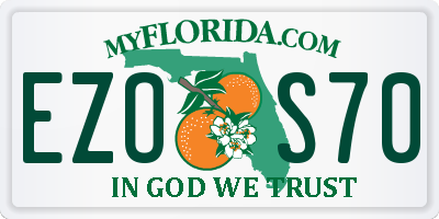 FL license plate EZOS70