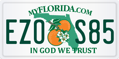 FL license plate EZOS85