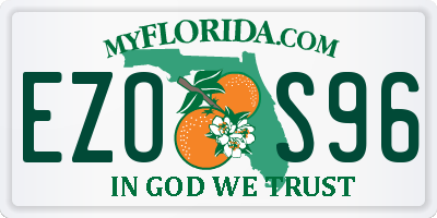 FL license plate EZOS96