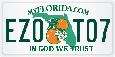 FL license plate EZOT07