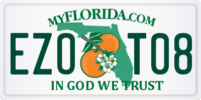 FL license plate EZOT08